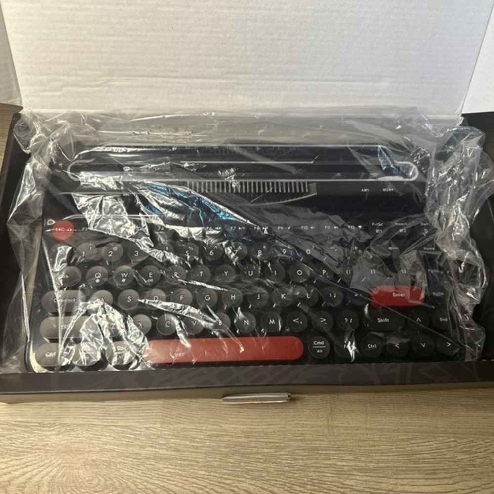 NEW AJAZZ AF84 Retro Keyboard Bluetooth Enabled‎ Ergonomic Black - Picture 2 of 7